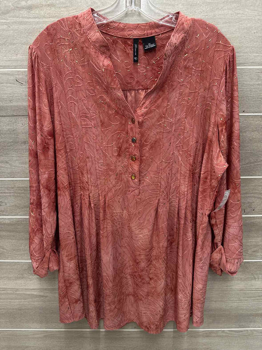 New Directions Size 1X Coral Plus Shirt