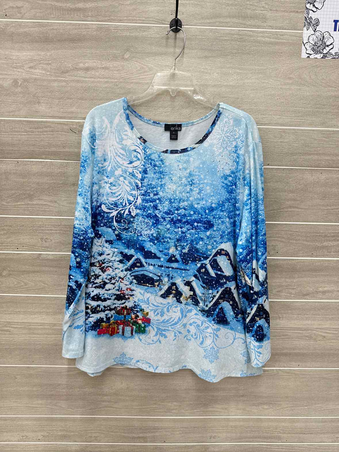 Erika Blue Womens Women Size 2X Shirt