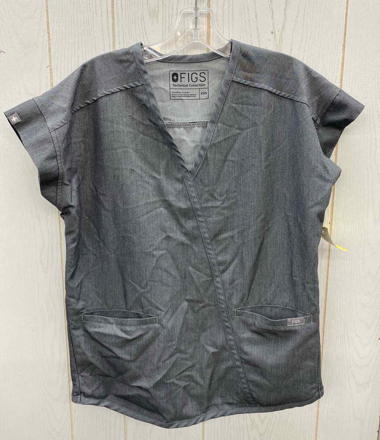 Figs Gray Womens Size XXS Scrub Top