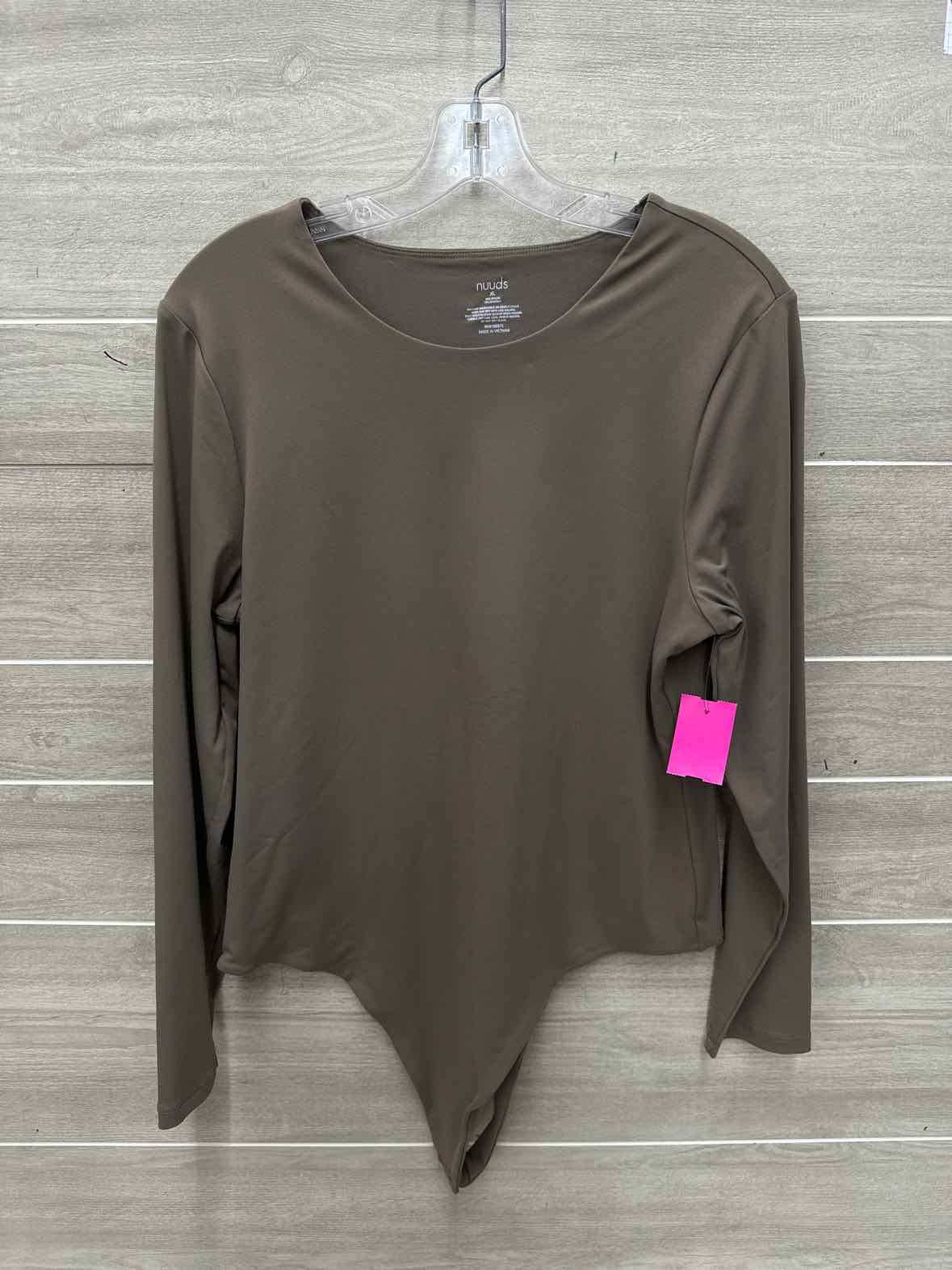 Nuuds Size L Taupe Womens Bodysuit