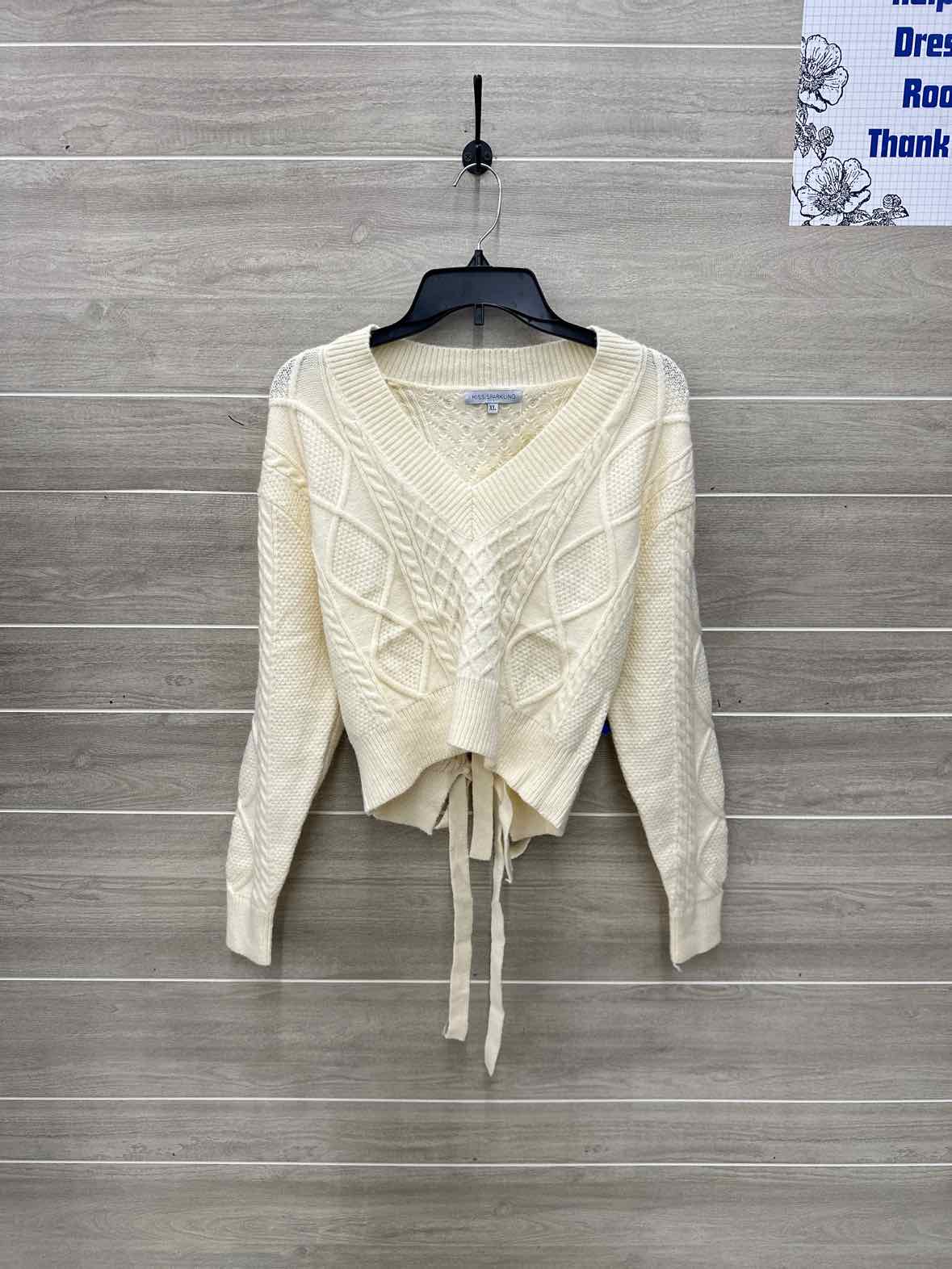 Miss Sparkling Size XL Cream Womens Sweater