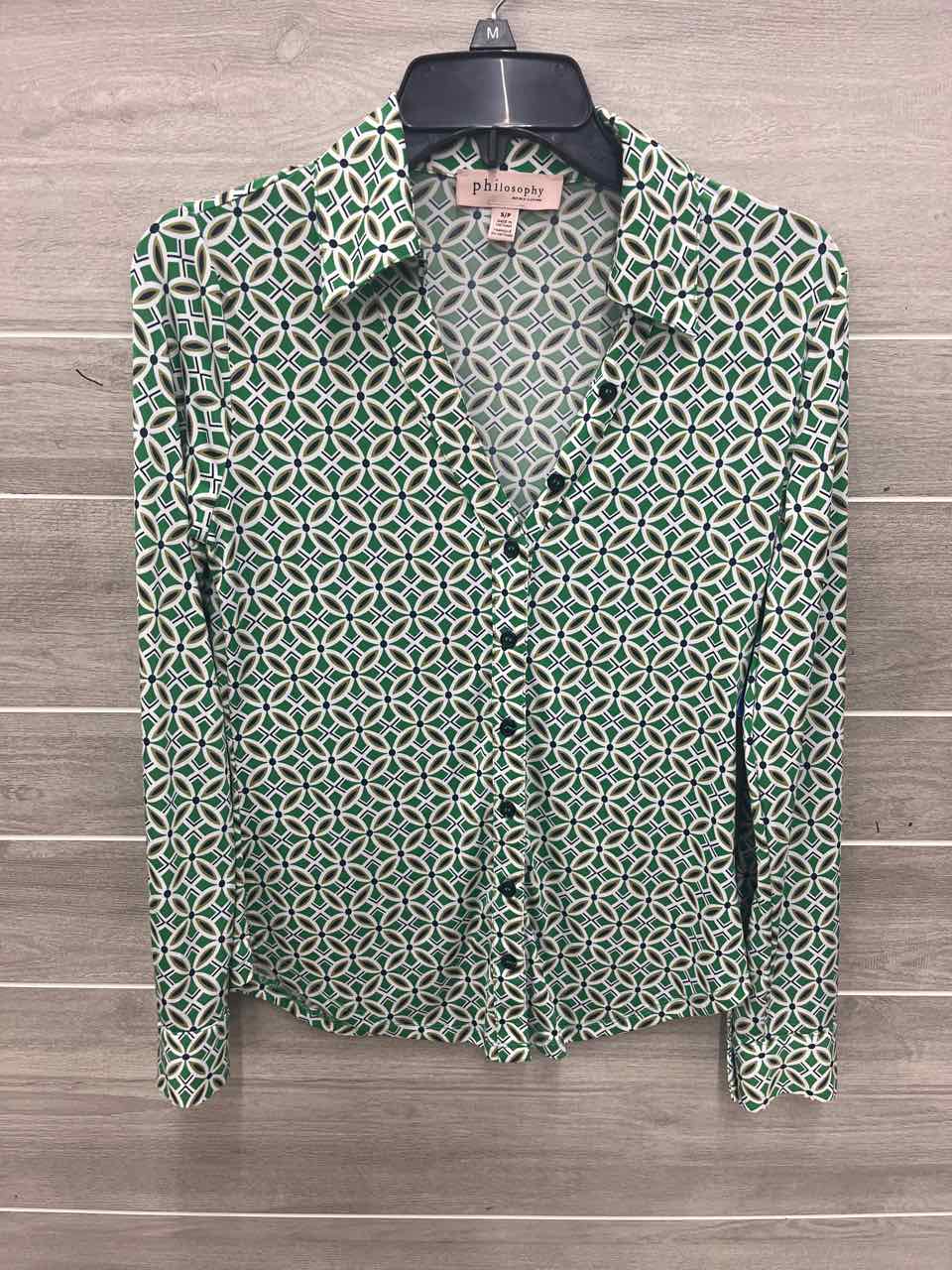 Philosophy Size S Green Womens Shirt