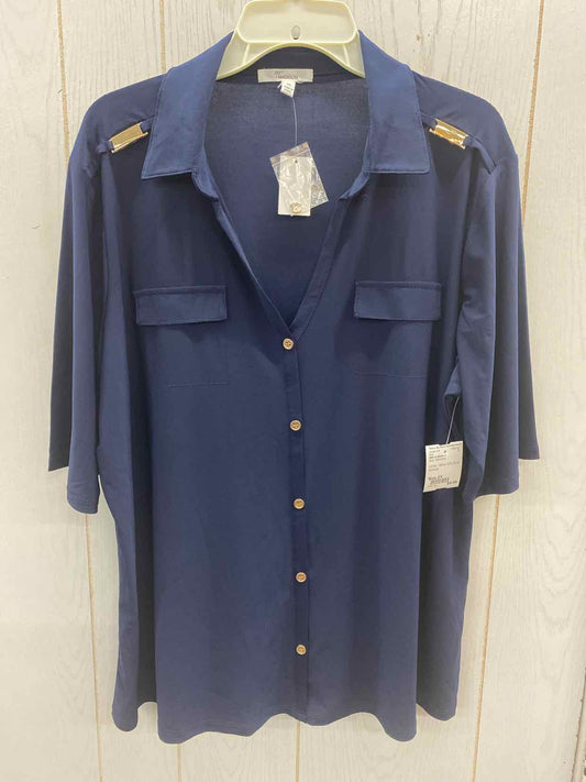 89th & Madison Blue Womens Size 2X Shirt