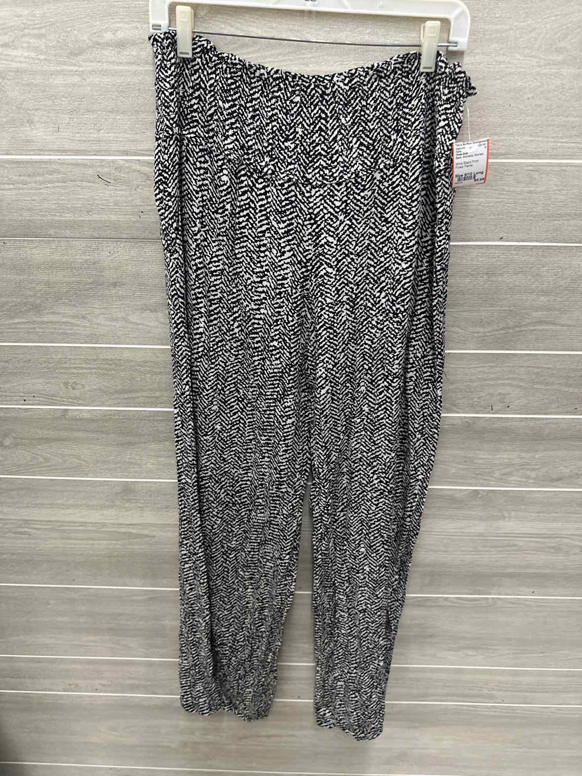 Three Dots Size 8/10 Long Black Womens Pants