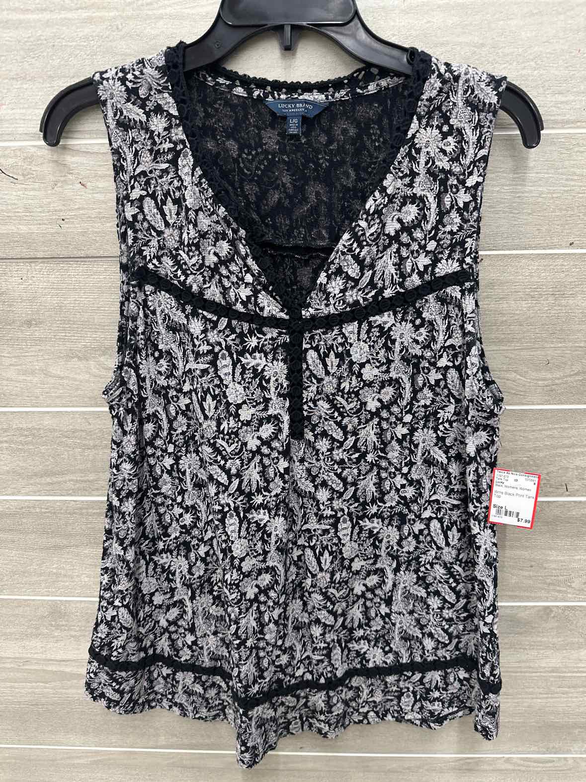 Lucky Size L Black Womens Tank Top