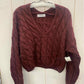 Double Zero Burgundy Womens Size Small Sweater