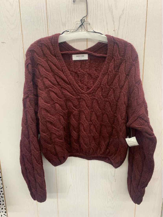 Double Zero Burgundy Womens Size Small Sweater