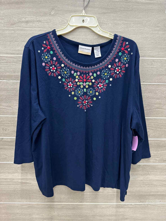 Alfred Dunner Blue Womens Size 3X Shirt