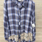 LOGO Size L/XL Blue Womens Shirt