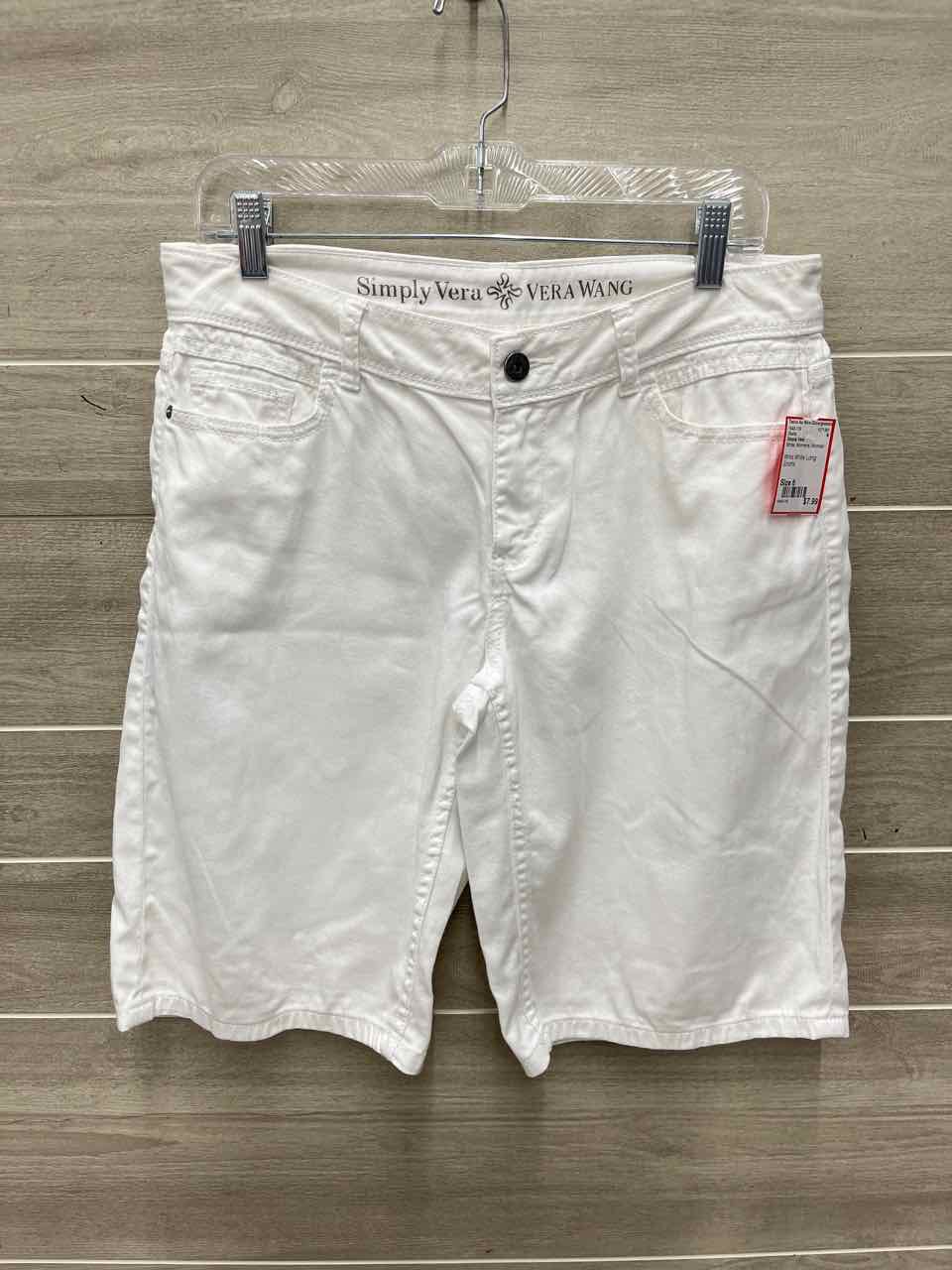 Simply Vera Size 6 White Womens Shorts