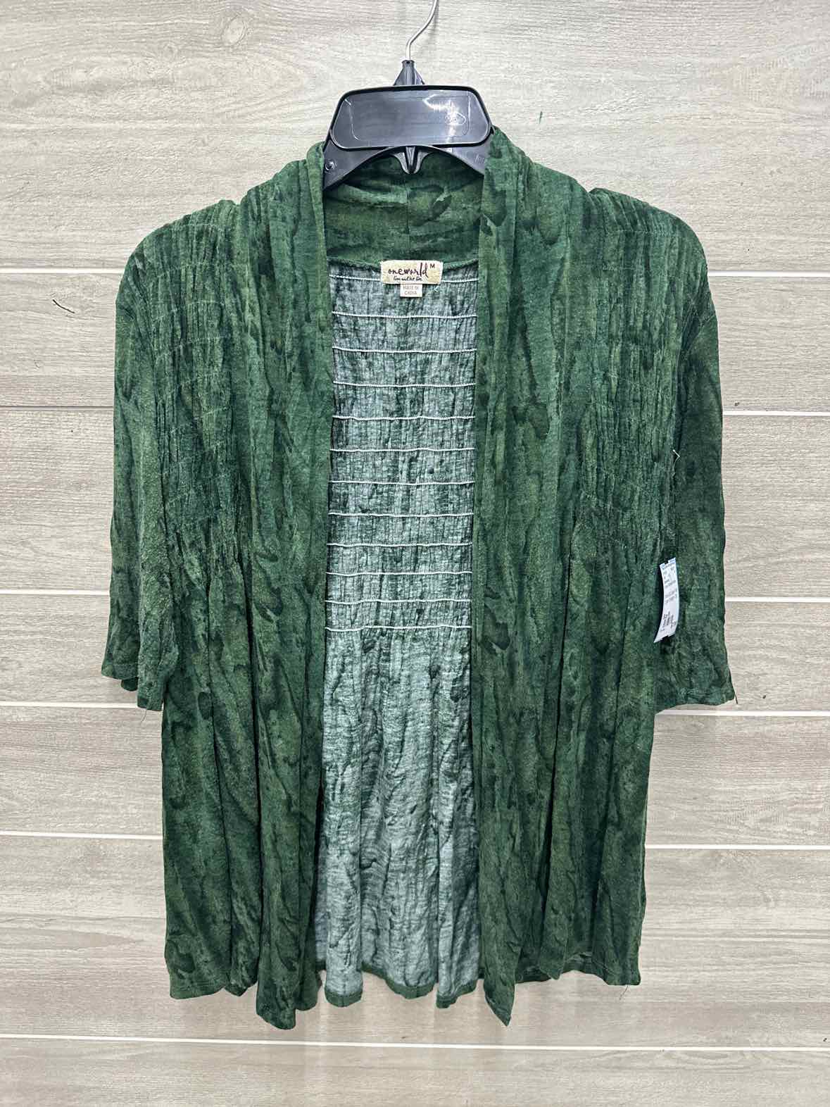 One World Size M Green Womens Shirt