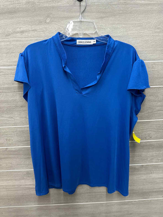 Grace + Emma Size 2X Blue Plus Shirt