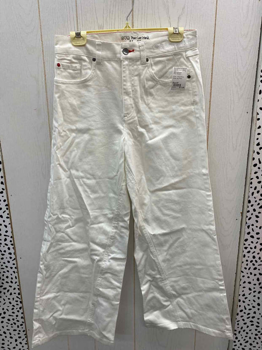 Peace Love World White Womens Size 8P Pants