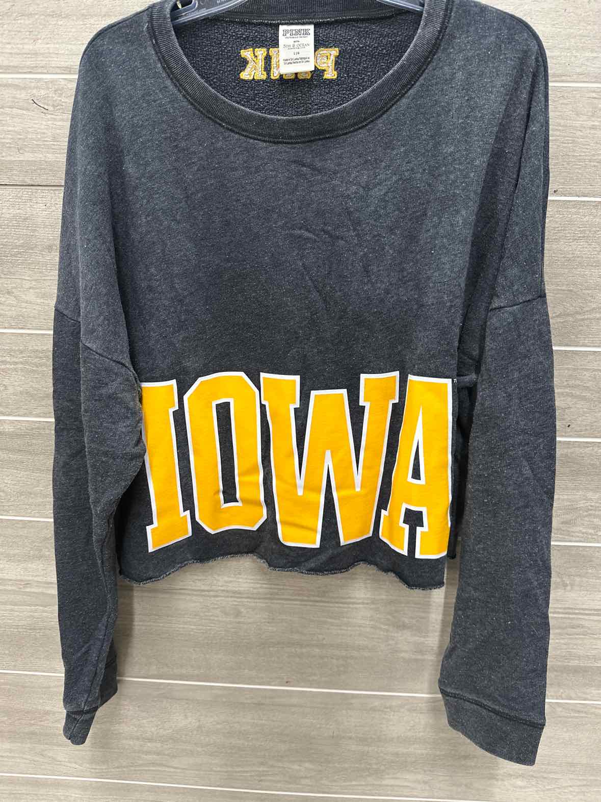 PINK Size L Gray Womens Sweatshirt