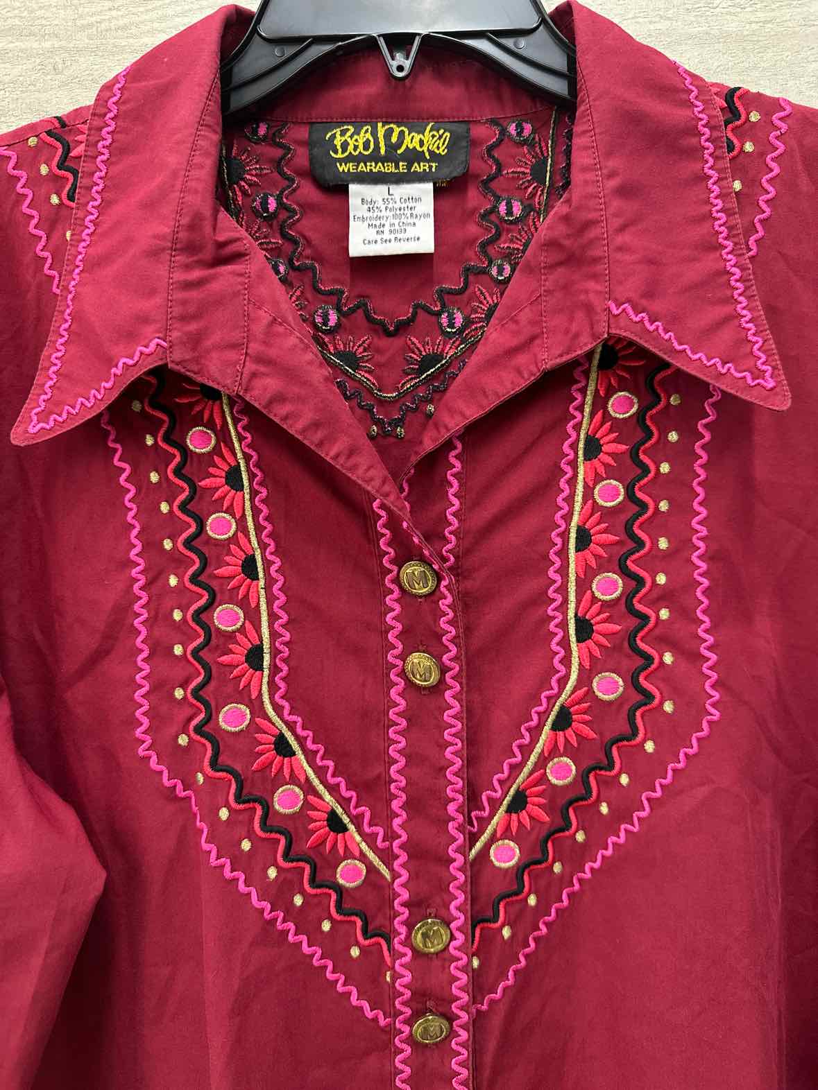 Bob Mackie Pink Womens Women Size L Shirt