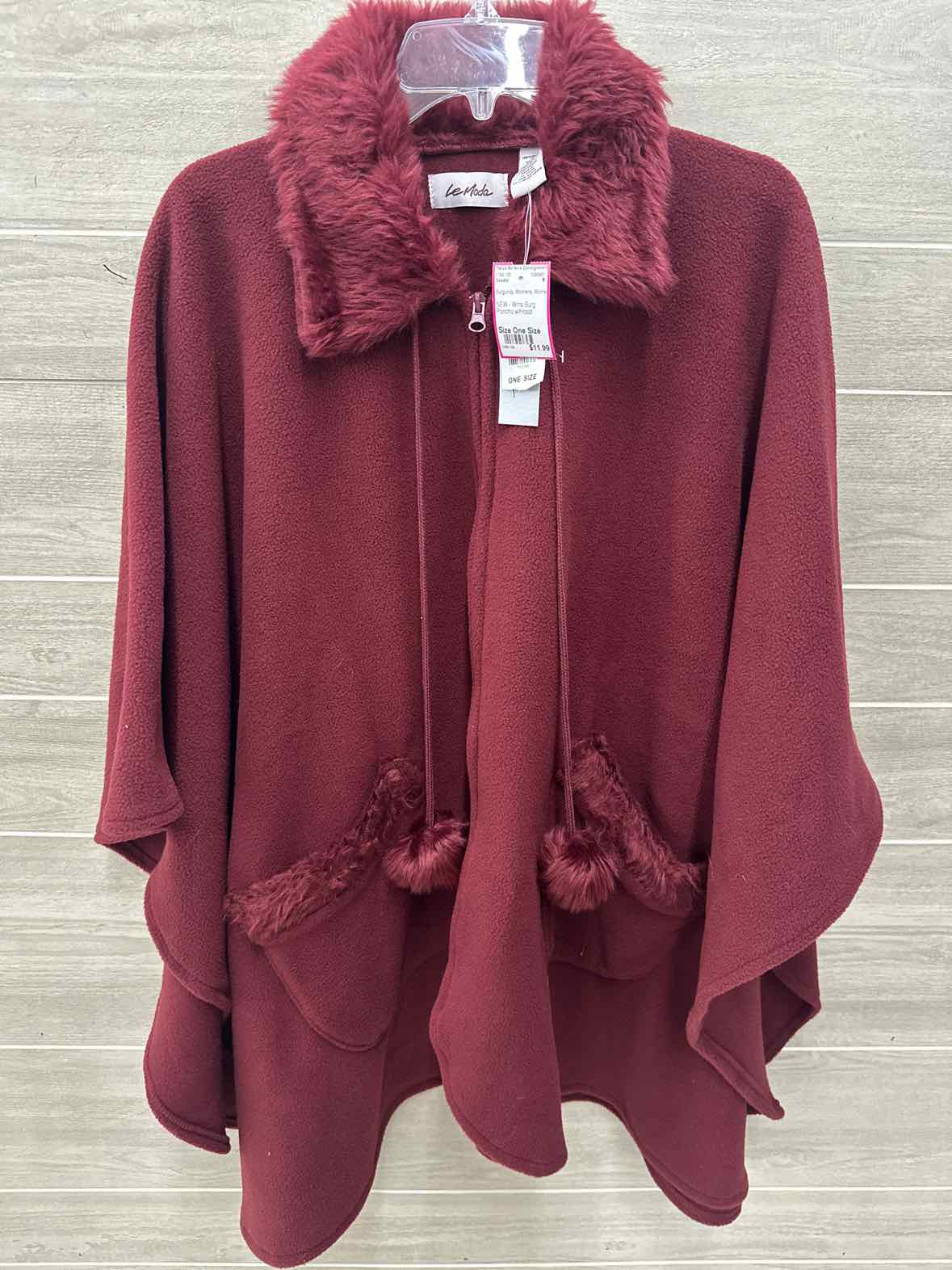 Size One Size Burgundy Womens Sweater