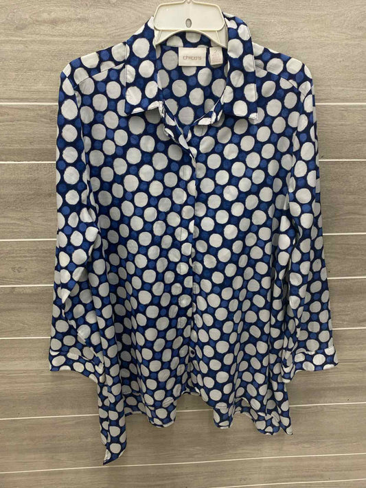Chico's Blue Womens Size L Shirt