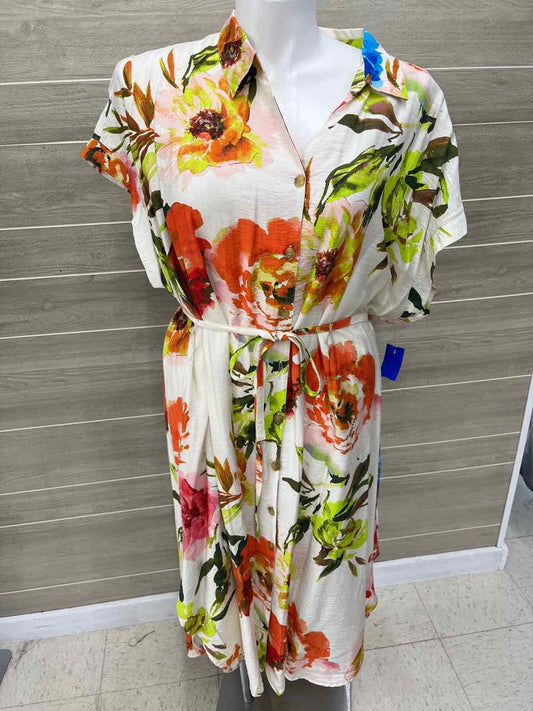 Mlle Gabrielle Size 3X Multi-Color Plus Dress