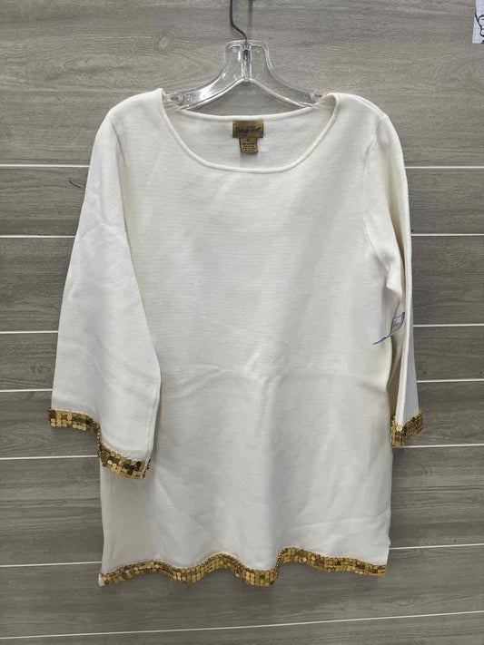 Midnight Velvet Size XL Cream Womens Sweater