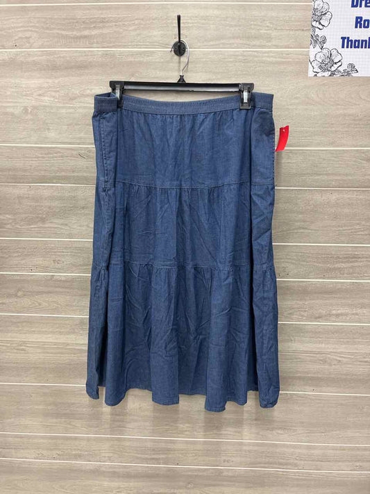 D & Co Blue Womens Women Size 18P Skirt