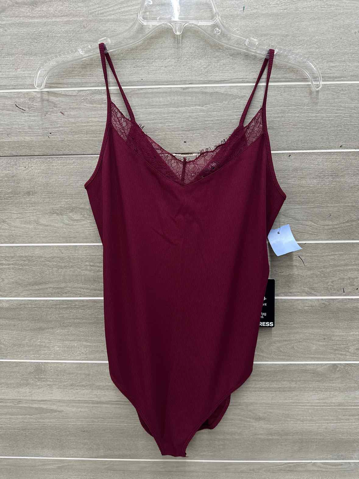 Express Size S Burgundy Womens Bodysuit