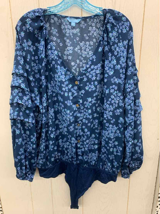 Draper & James Blue Womens Size 1X Bodysuit