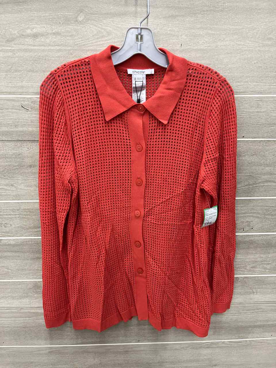 Chico's Size M Orange Womens Shirt