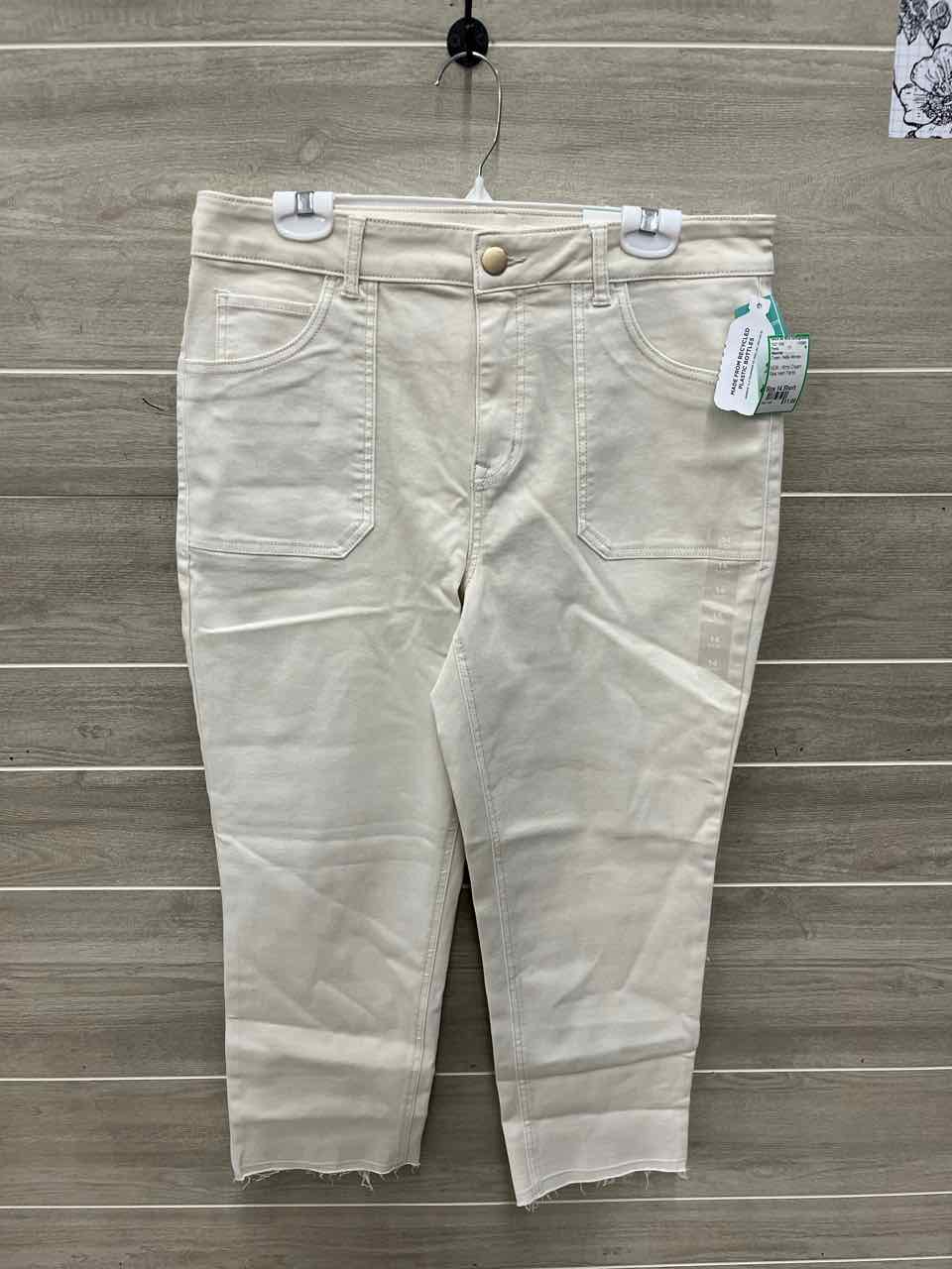 Maurices Size 14 Short Cream Petite Pants
