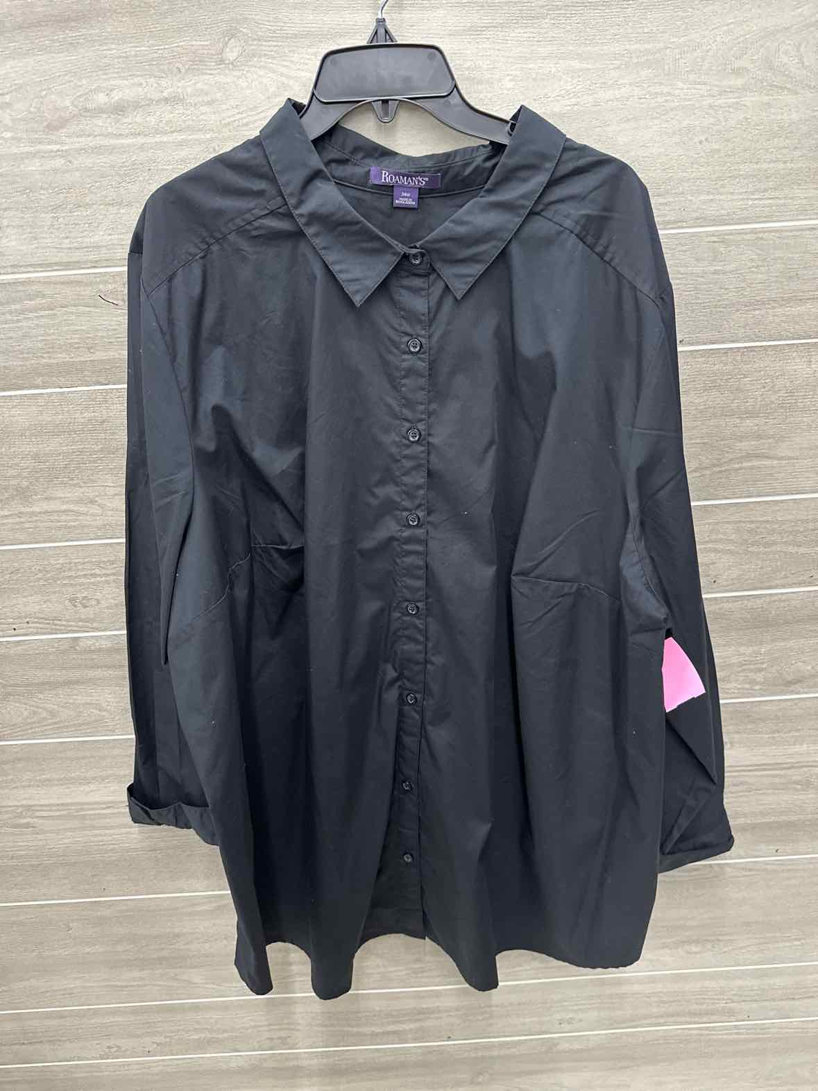 Roamans Size 4X Black Plus Shirt