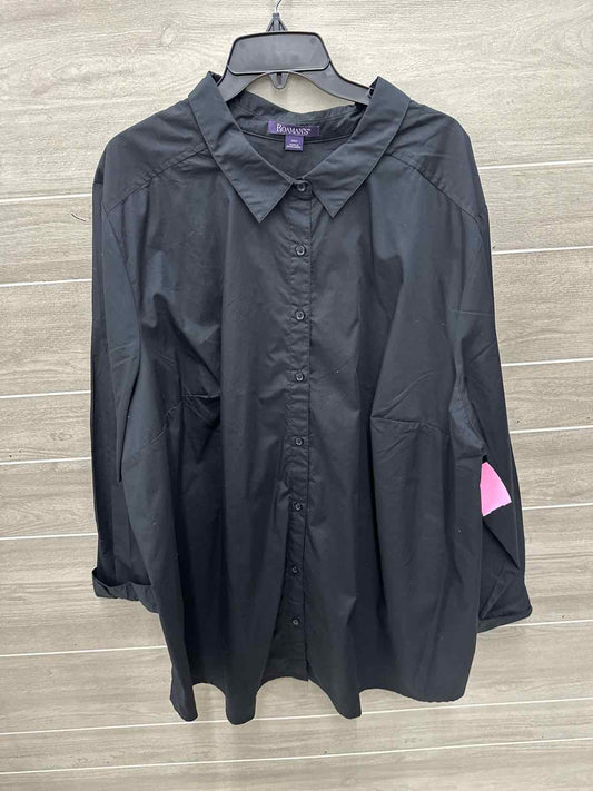 Roamans Size 4X Black Plus Shirt
