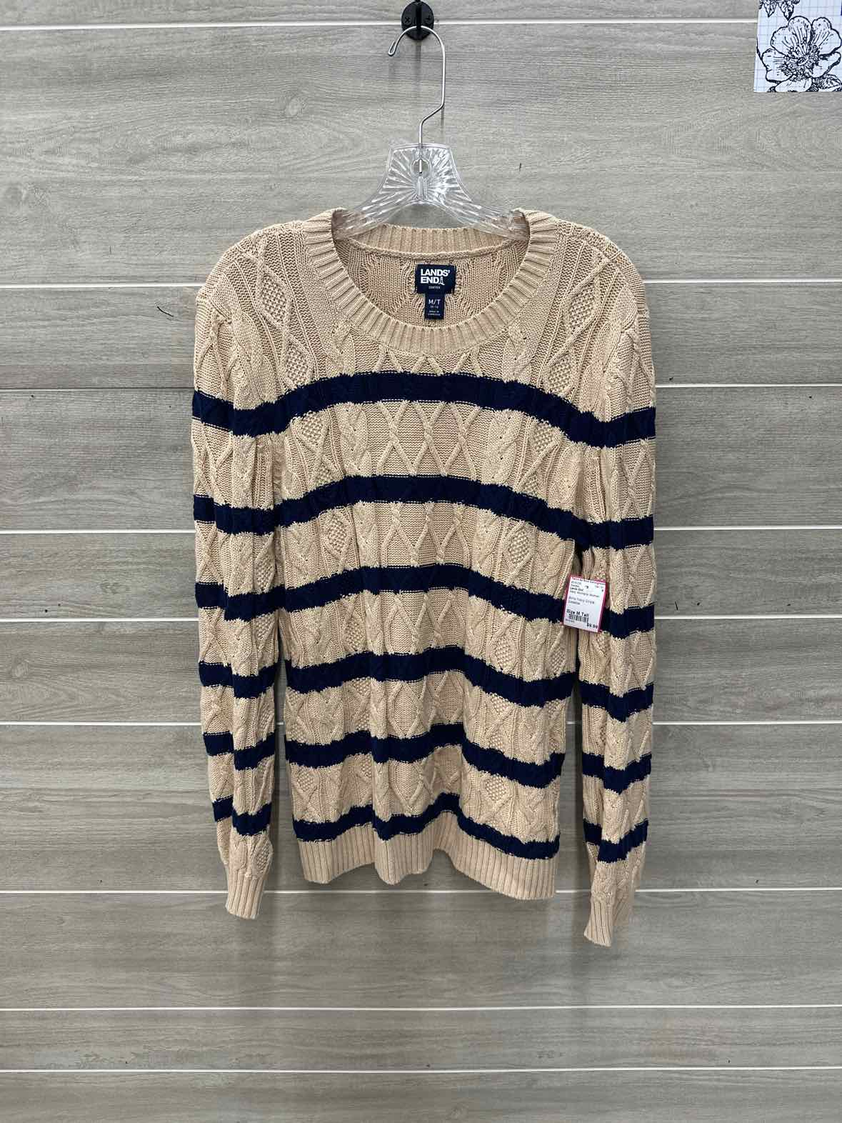 Lands End Size M Tall Navy Womens Sweater