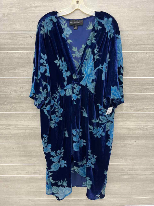 Colleen Lopez Blue Womens Women Size 3X Shirt