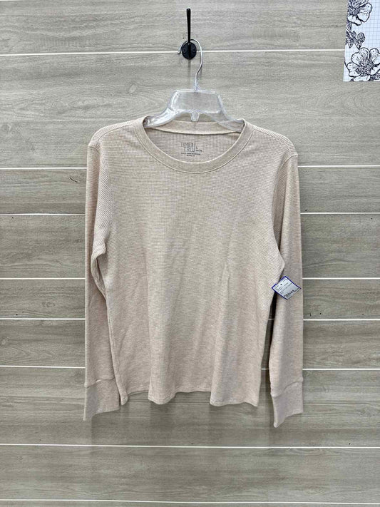 Time & Tru Size L Tan Womens Shirt