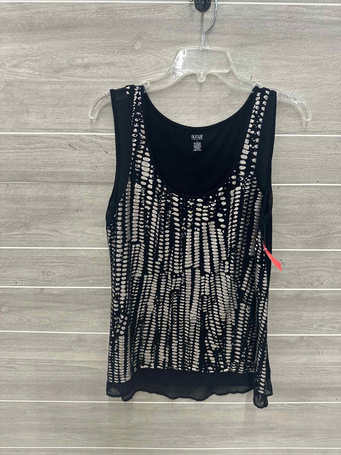 ANA Size L Black Womens Tank Top