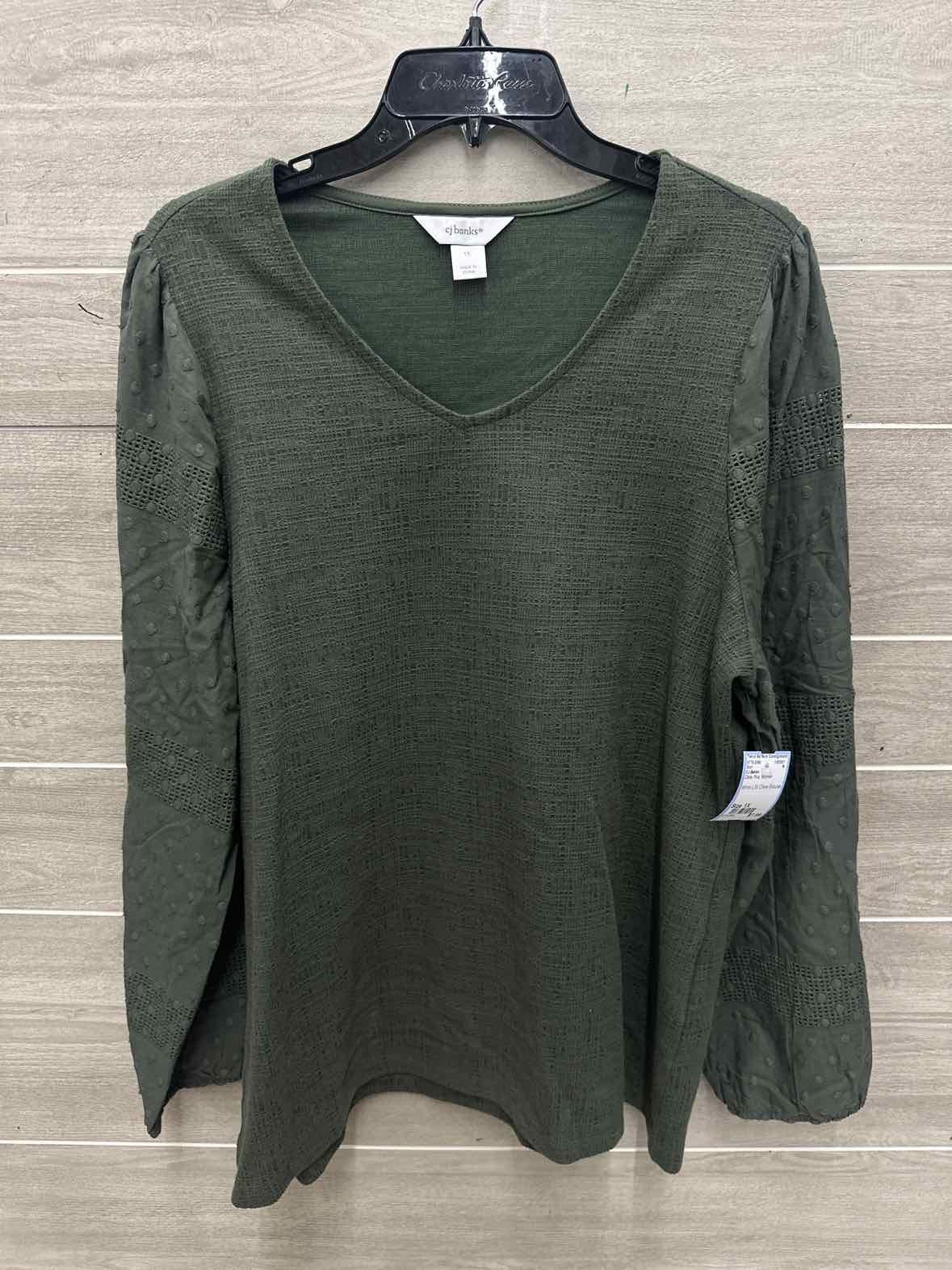 CJ Banks Size 1X Olive Plus Shirt