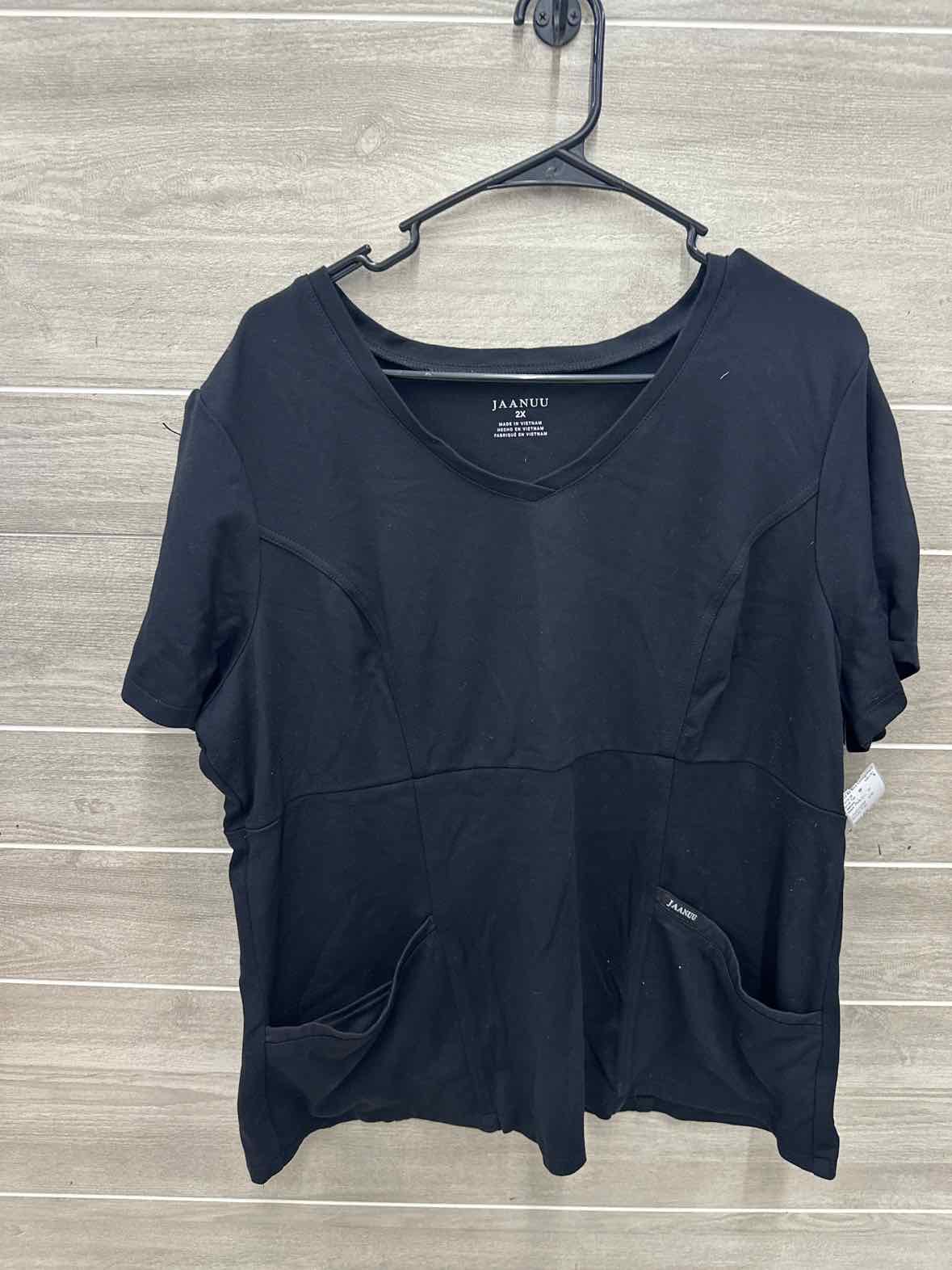 Jaanuu Size 2X Black Plus Scrub Top