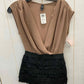 Windsor Brown Womens Size Small Romper