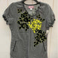 Koi Black Womens Size M Scrub Top