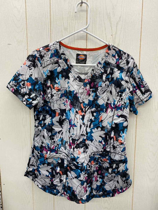 Dickies Black Womens Size Small Scrub Top