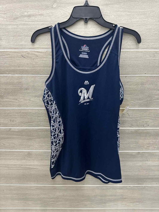 Majestic Navy Womens Women Size XL Tank Top