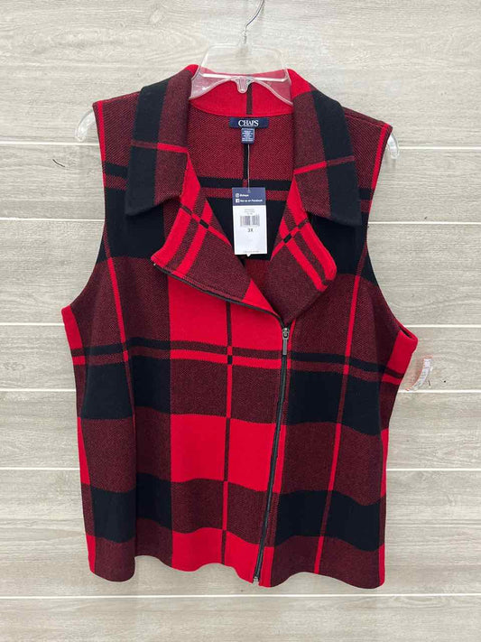 Chaps Red Womens Women Size 3X Vest