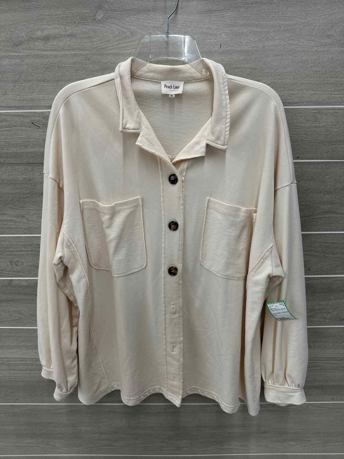 Peach Love Size M/L Cream Womens Shirt