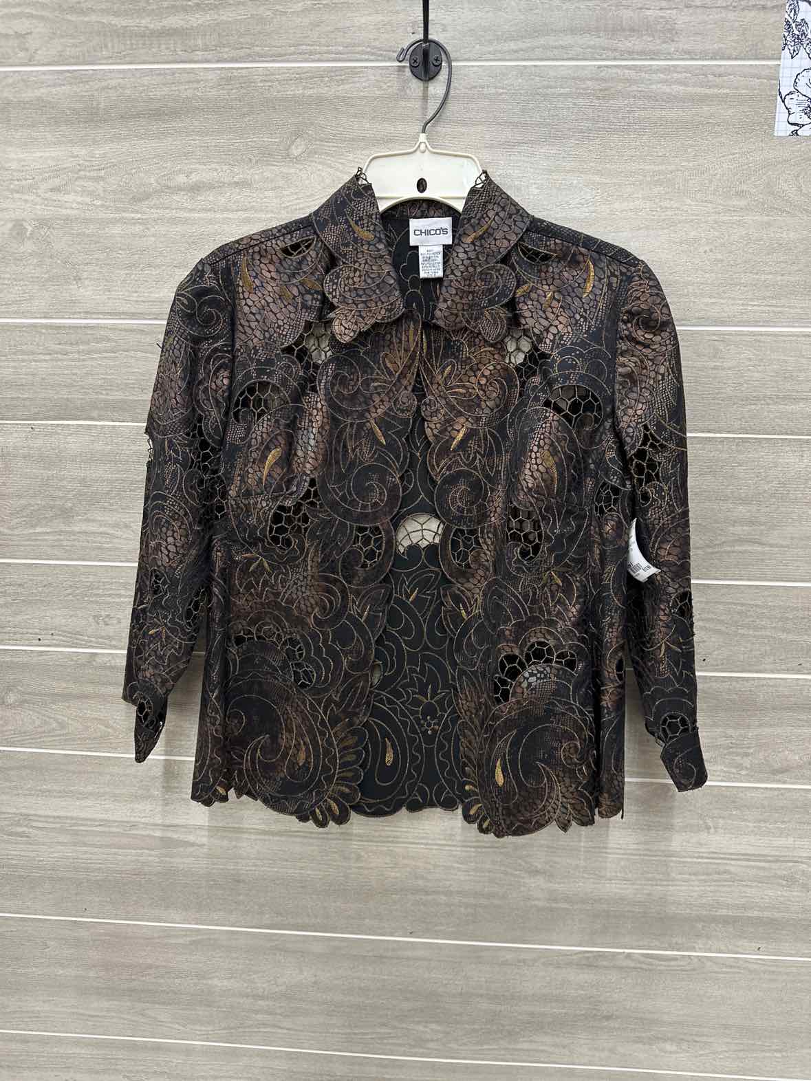 Chico's Black Womens Women Size 6 Blazer