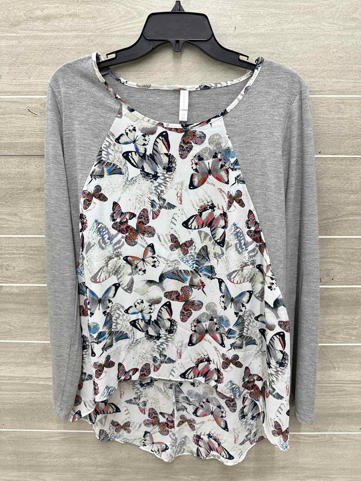 Xhilaration Size L Gray Womens Shirt