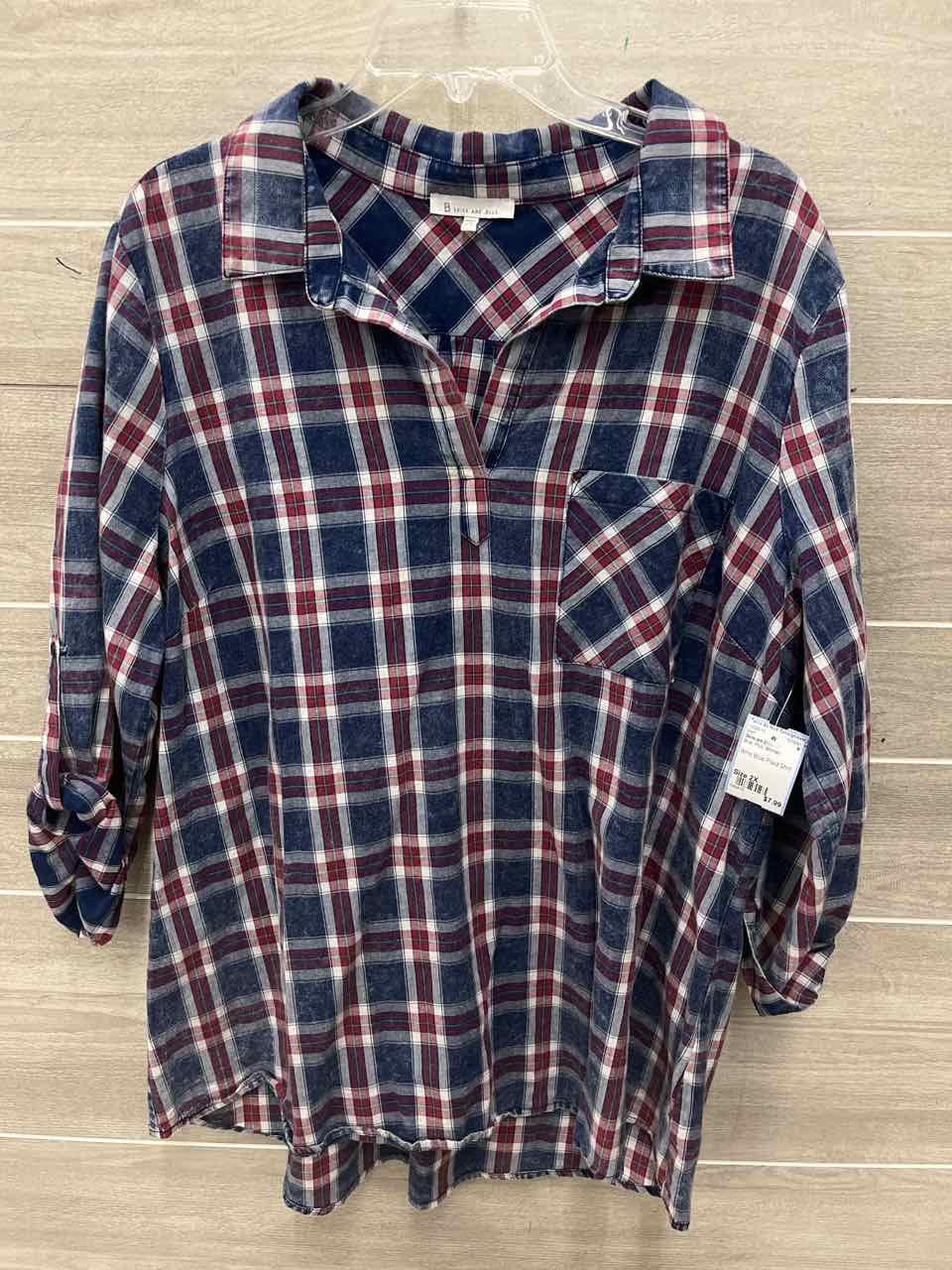 Skies are Blue Size 2X Blue Plus Shirt