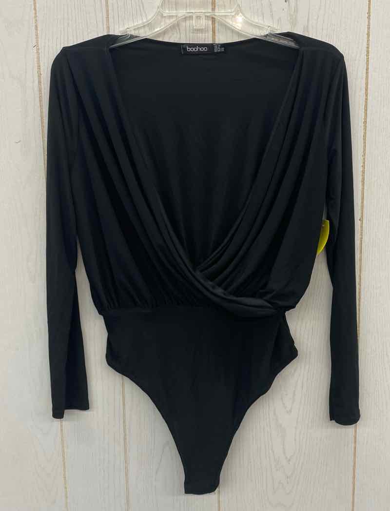 BooHoo Black Womens Size Small Bodysuit