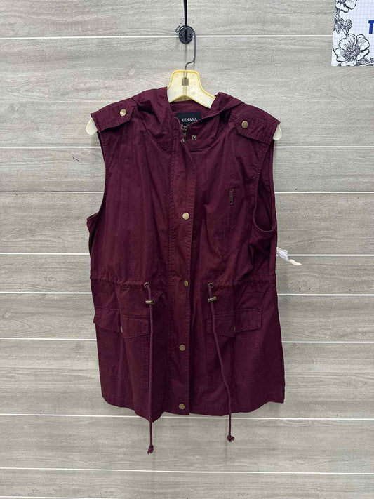 Zenana Size L Burgundy Womens Vest