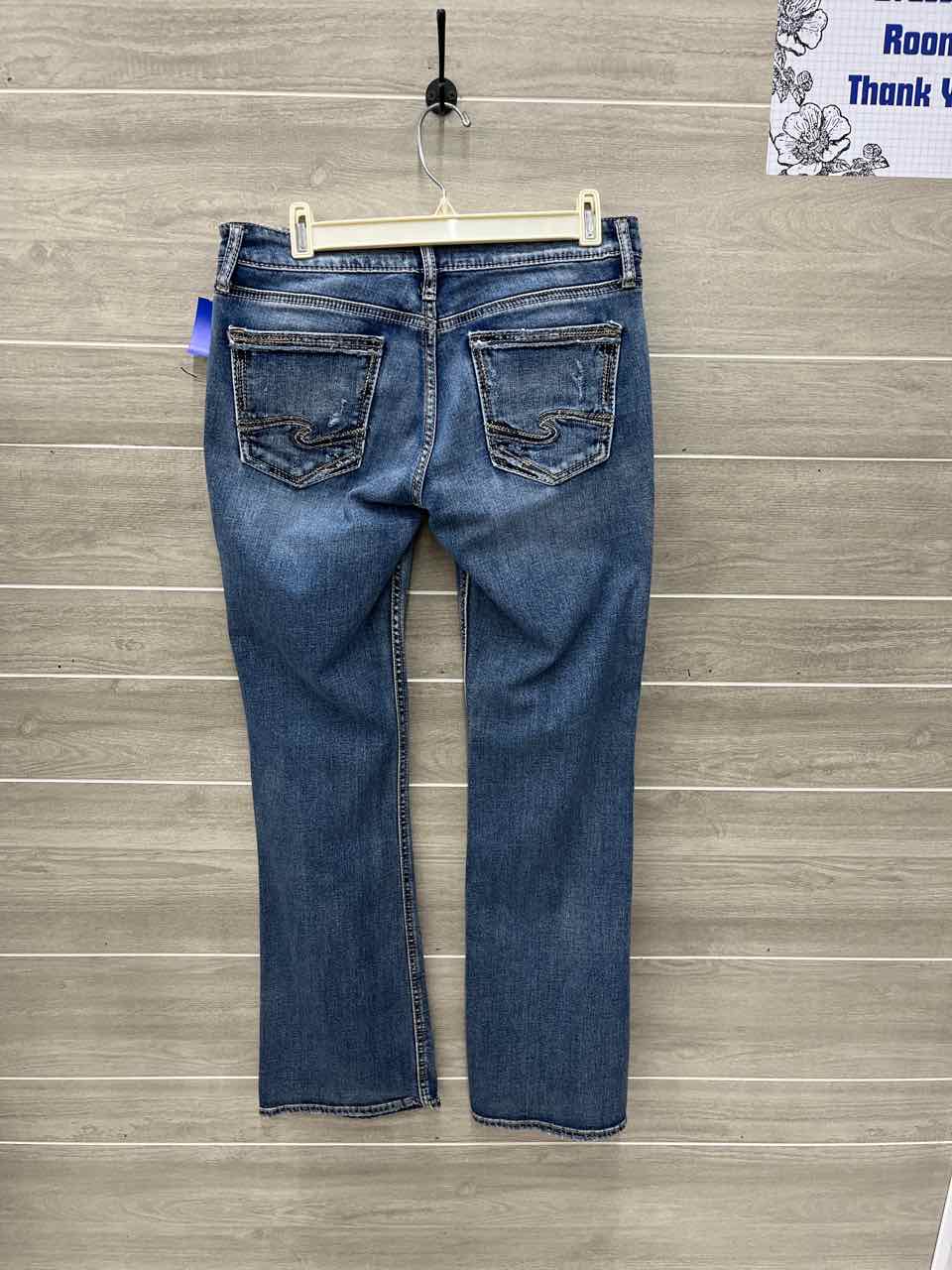 Silver Size 8 Long Blue Womens Jeans