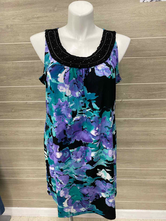 Laura Ashley Black Womens Size 14P Dress