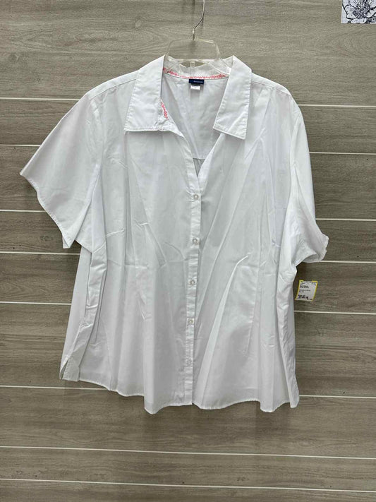 Basic Editions White Womens Size 4X Shirt